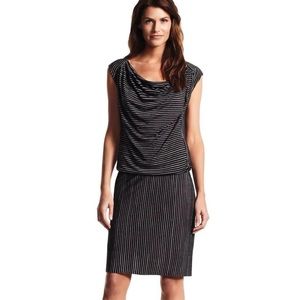 NWT Derek Lam for Design Nation Black Multi Striped Cotton Cowl Neck Dress -Sz S